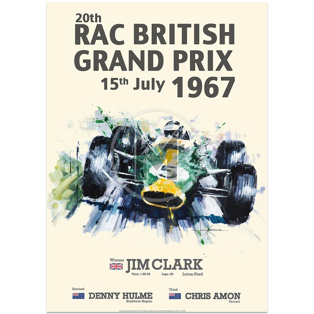 Jim Clark & Lotus | British Grand Prix 1967 Victory Poster | By John Ketchell