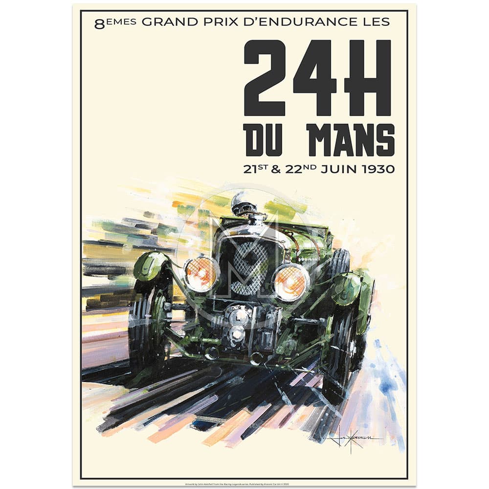 Birkin & Bentley | Le Mans 24H 1930 Poster | By John Ketchell