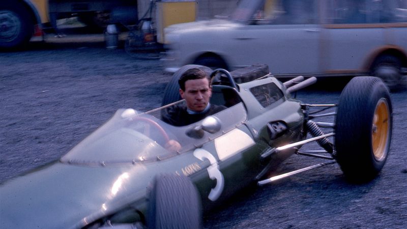 Jim clark and Lotus 25 at Aintree in 1963
