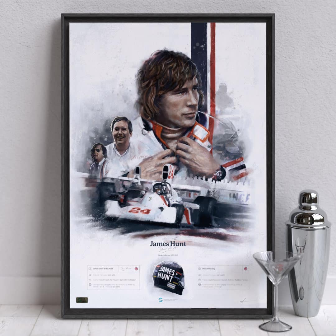 James Hunt, Hesketh Racing Formula 1 Wall Art - Limited edition of 100