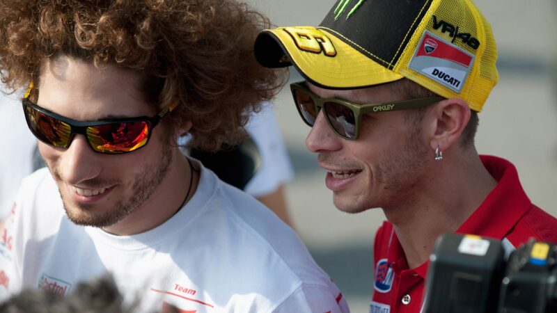 Marco Simoncelli with Valentino Rossi