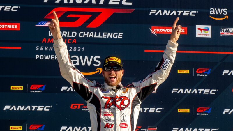 Memo Gidley celebrates victory in Sebring 2021