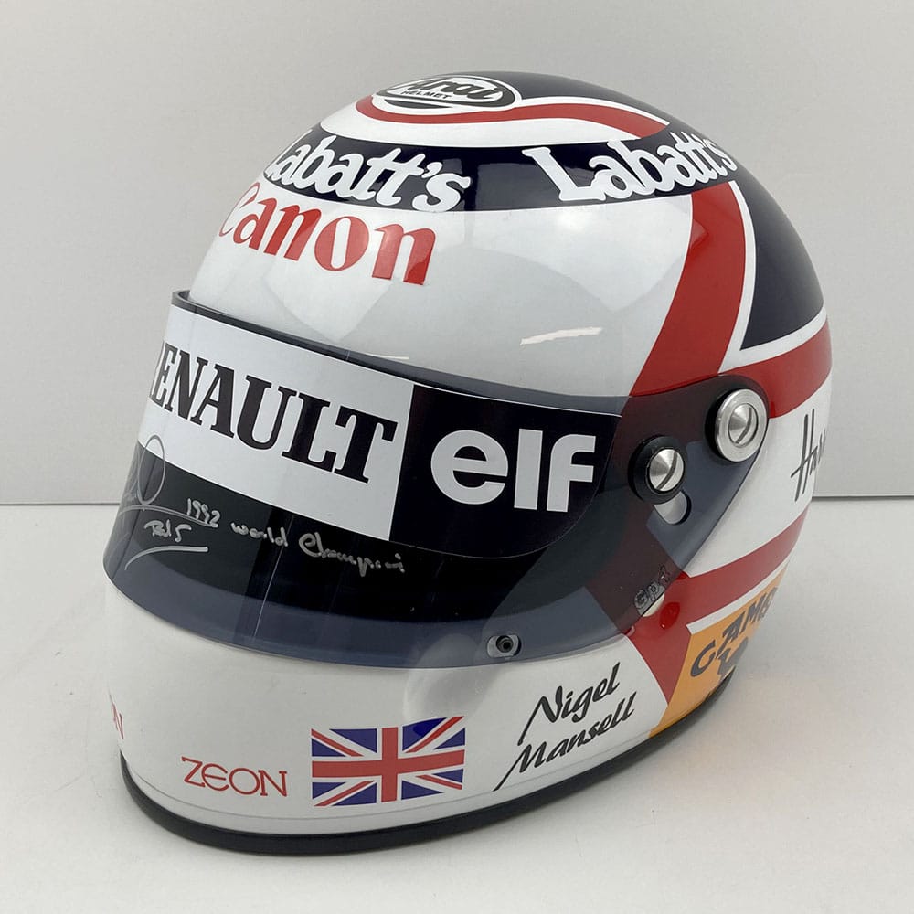 Nigel Mansell signed Williams 1992 full size display helmet