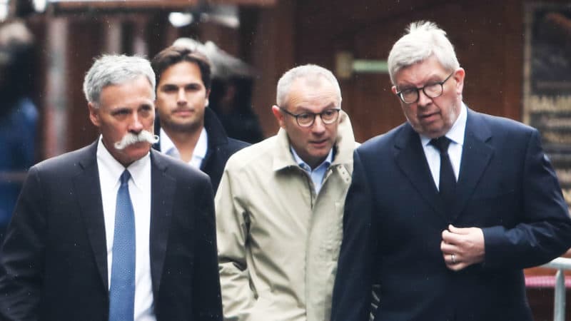 Chase Carey Stefano Domenicali and Ross Brawn
