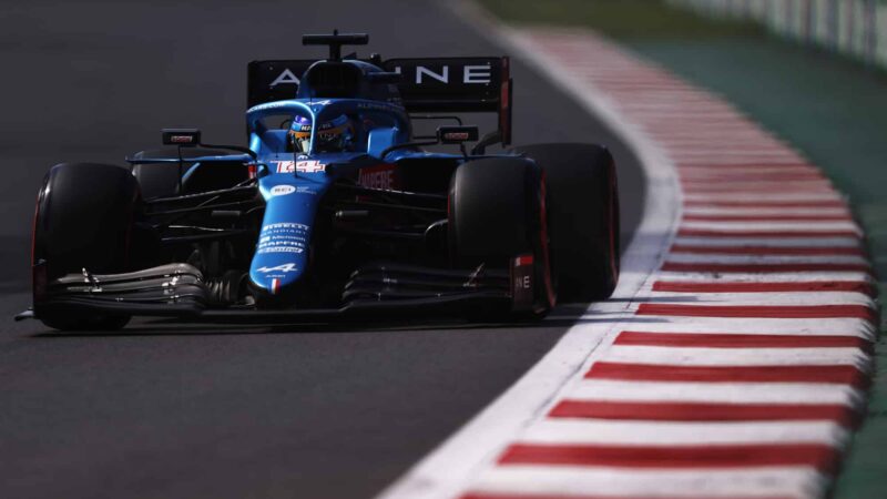 Fernando Alonso in qualifying for 2021 Mexican Grand Prix