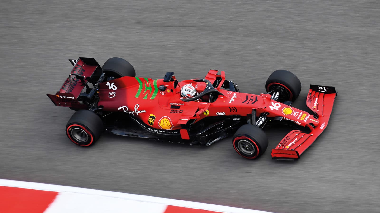 Ferrari of Charles Leclerc on track