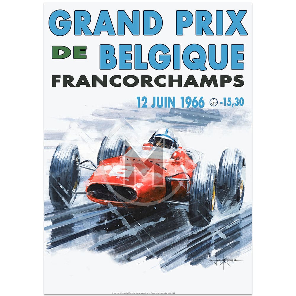 John Surtees & Ferrari | Belgian Grand Prix 1966 | Poster | By John Ketchell