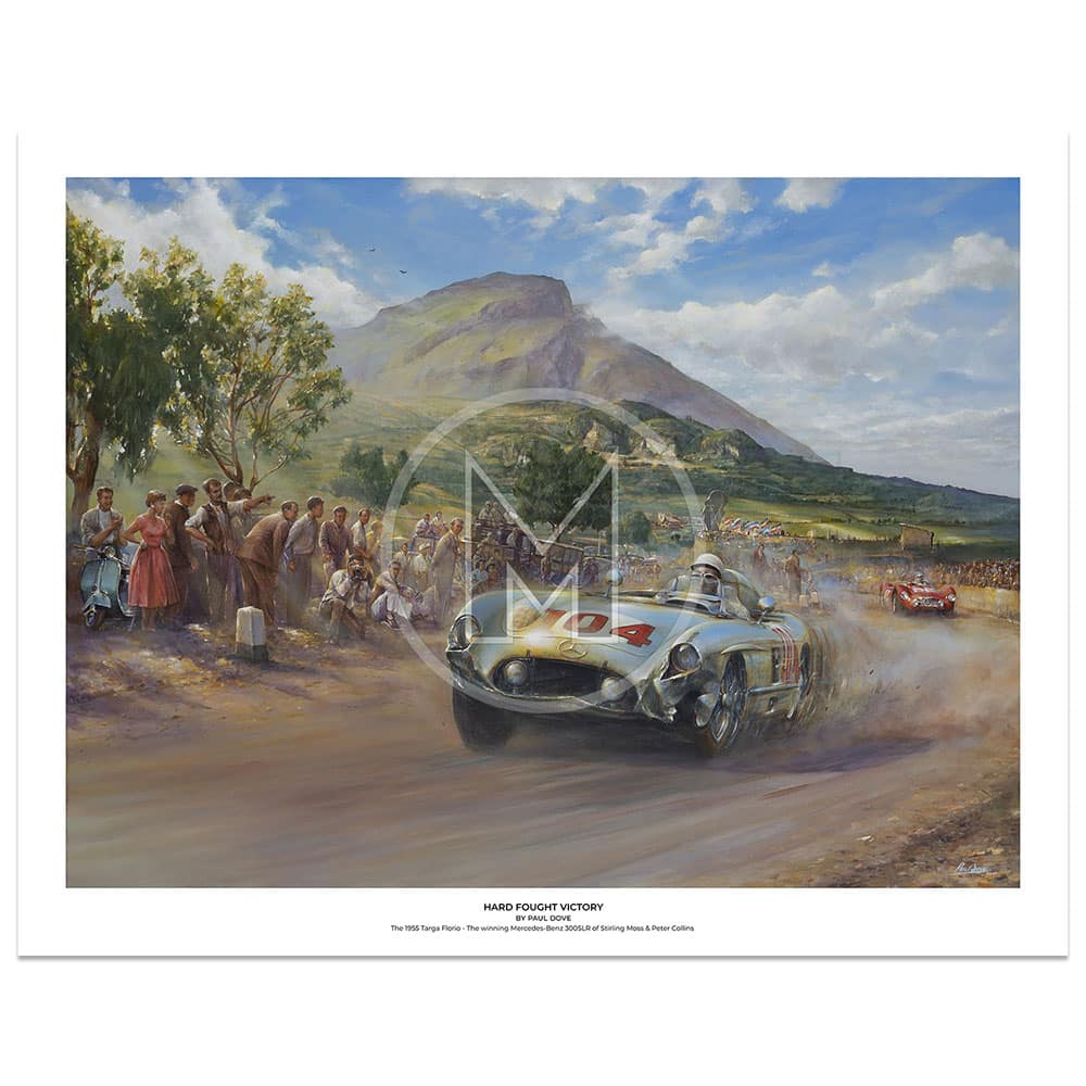 Hard Fought Victory | Targa Florio 1955 | Stirling Moss | By Paul Dove | Limited Edition Print