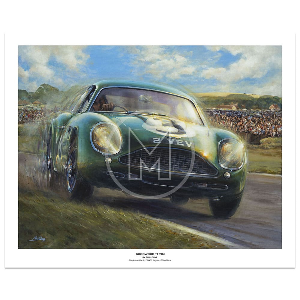 1961 Goodwood TT | Aston Martin | Jim Clark | By Paul Dove | Limited Edition Print