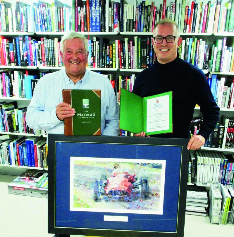 Joe Dunn with Mark Watson and Maserati book