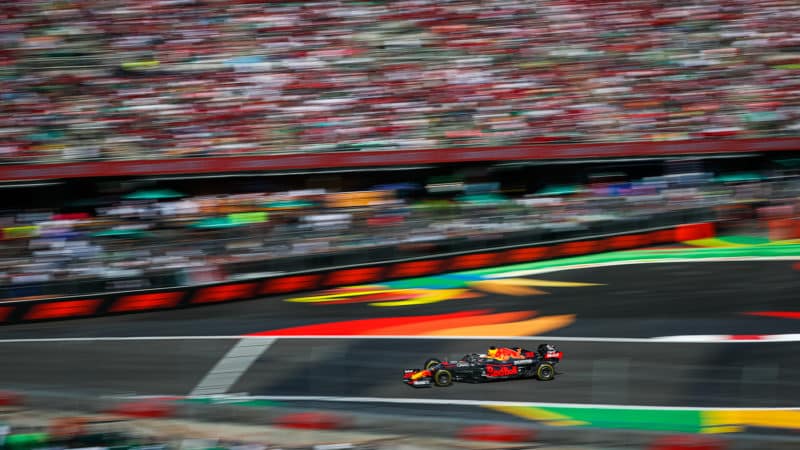 Max Verstappen in the stadium section at the Mexican Grand Prix