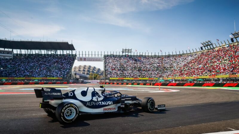 Pierre Gasly in the stadium section at the 2021 Mexican Grand Prix