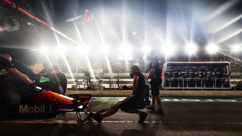 Red Bull in the pitlane in qualifying for the 2021 Qatar Grand Prix