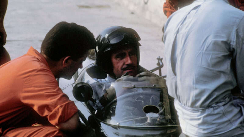 Graham Hill in his BRM before practice for the 1964 Monaco Grand Prix in Monza. Photo: Grand Prix Photo