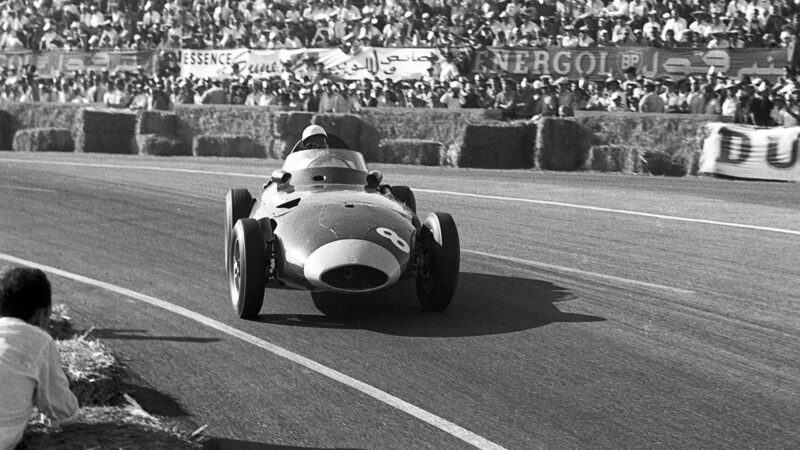 Stirling Moss powersliding his Vanwall at the 1958 Moroccan Grand Prix