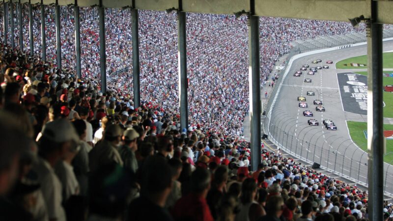 View from the stands of IndyCar race in Texas