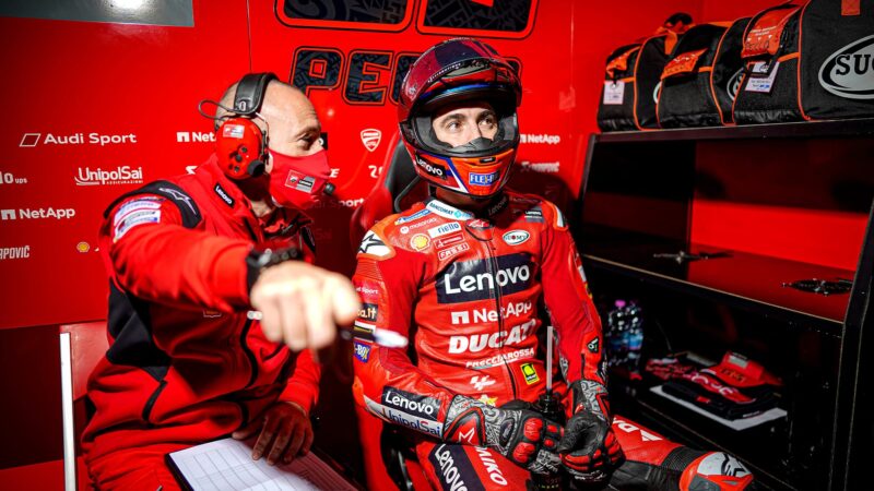 Pecco Bagnaia in Ducati pits