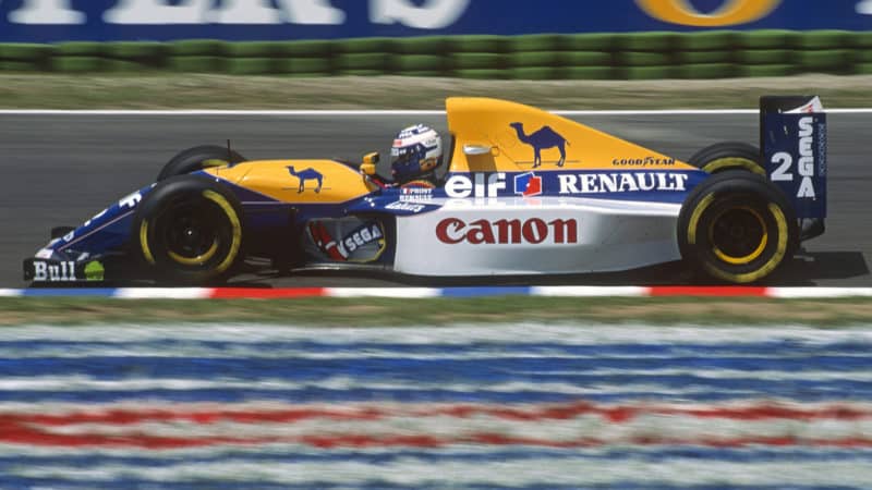 Alain Prost in 1993 Williams FW15 F1 car