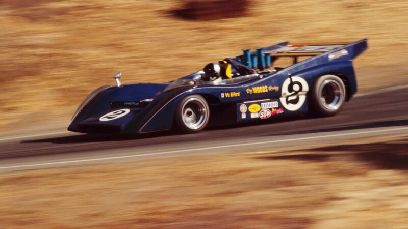 Vic Elford in McLaren M8D at Laguna Seca Can-Am race 1971