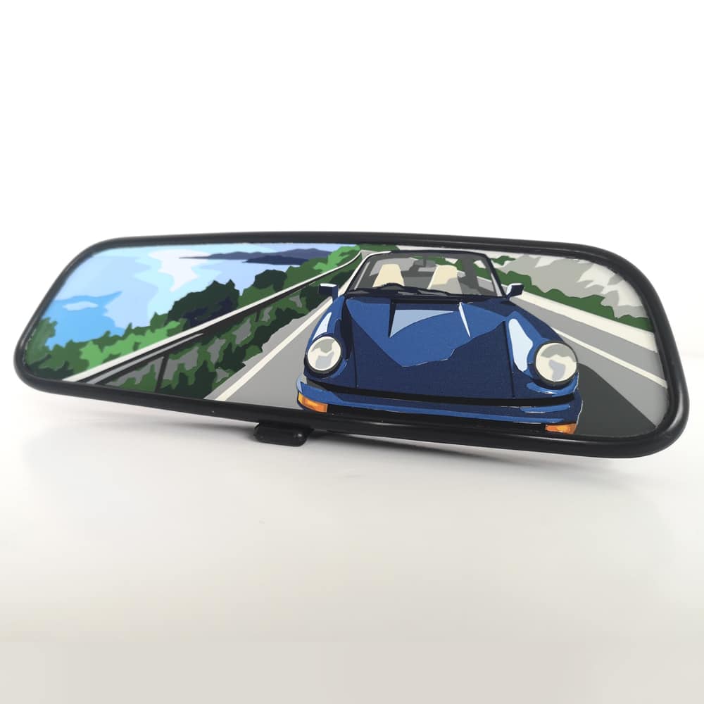 Custom Rear View Mirror Art Motor Sport Magazine