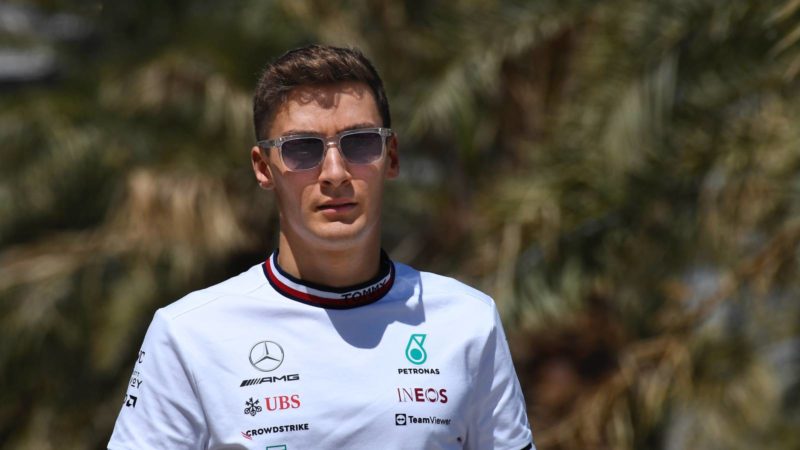 Geirge russell in sunglasses at 2022 Bahrain GP