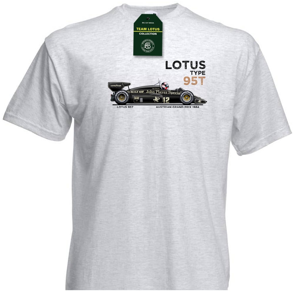 Official Licensed 1984 JPS Lotus 95T T-Shirt ( Nigel Mansell )