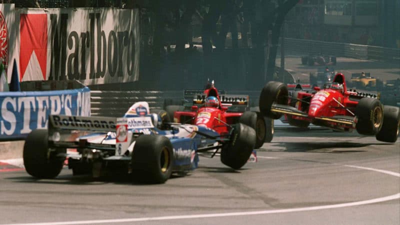Ferraris-Jean-Alesi-and-Gerhard-Berger-crash-into-each-other-behind-a-spinning-David-Coulthard