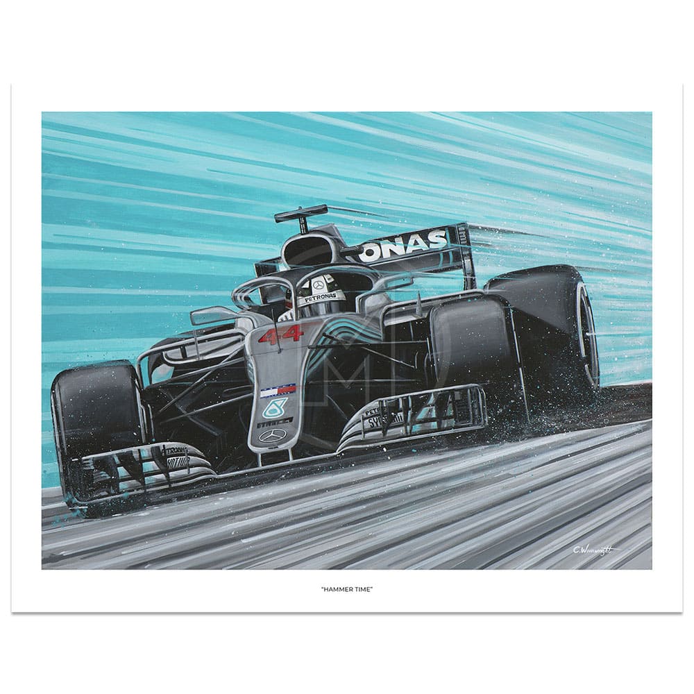 Hammer Time | Mercedes AMG F1 W09 | Lewis Hamilton | 2018 | Chris Wainwright | Limited Edition print