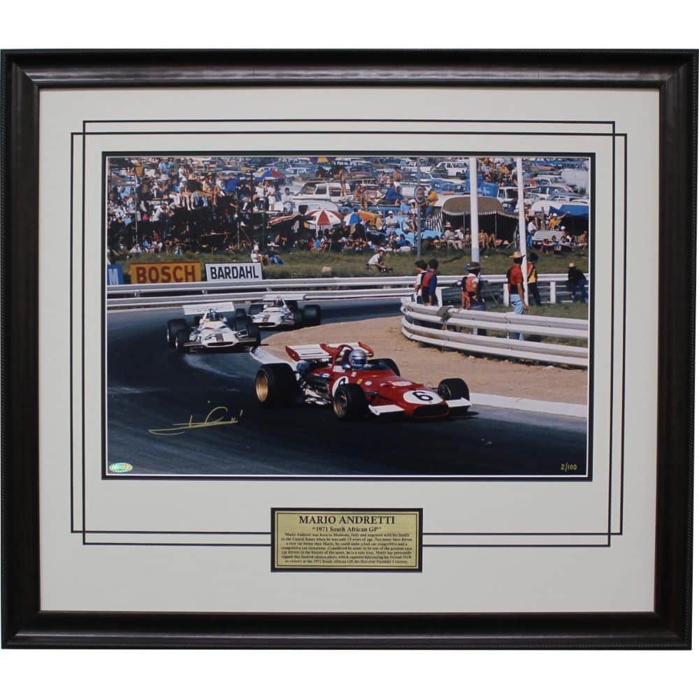 Mario Andretti 1971 South African Grand Prix Victory Signed Photo