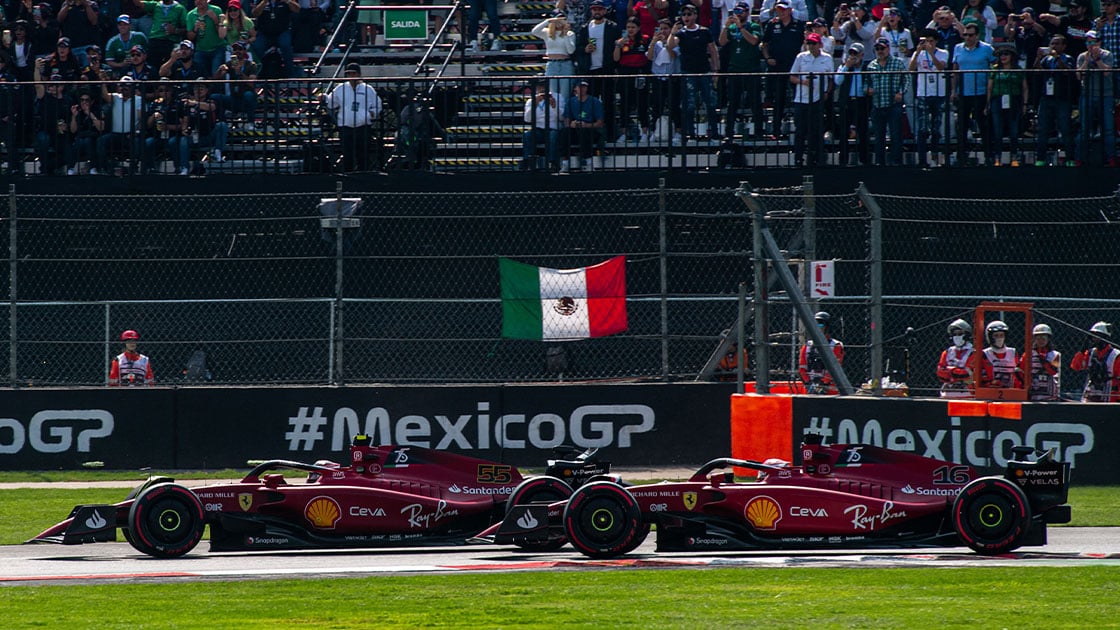 Ferrari F1 drivers at the 2022 Mexican GP