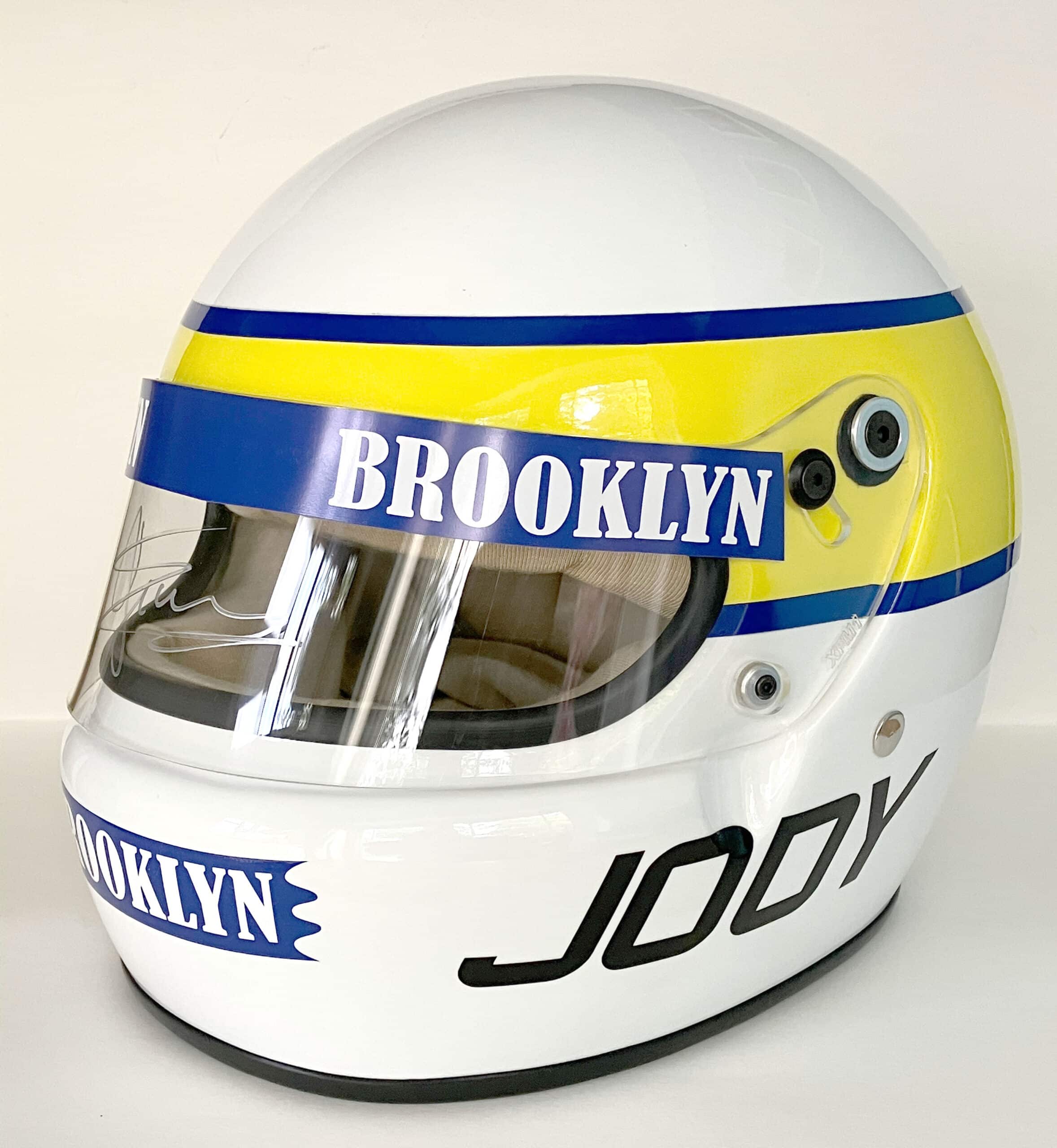 Jody Scheckter signed full-size Ferrari helmet