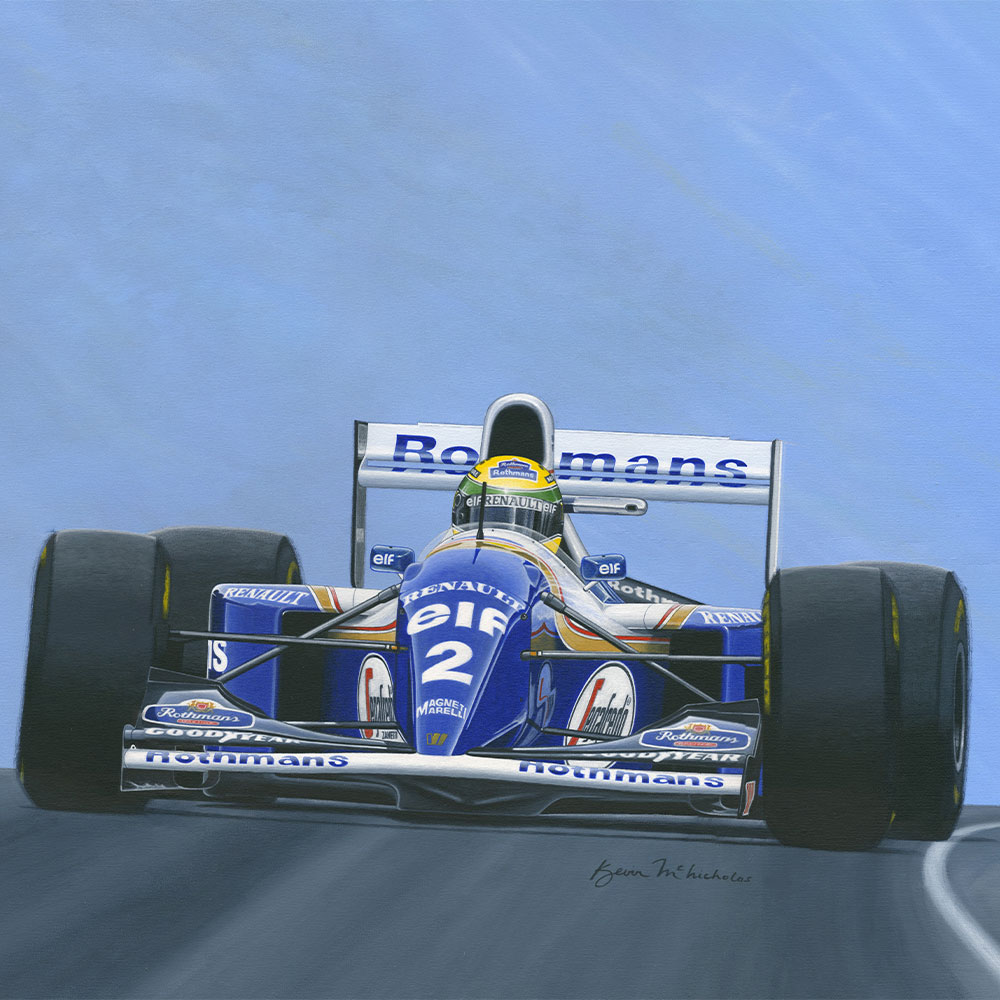 Ayrton Senna Framed Original Painting by Kevin McNicholas