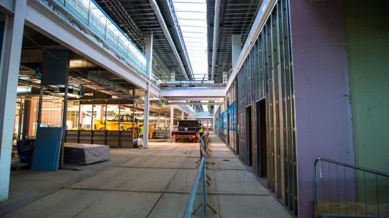 Interior of new Aston Martin factory while under construction