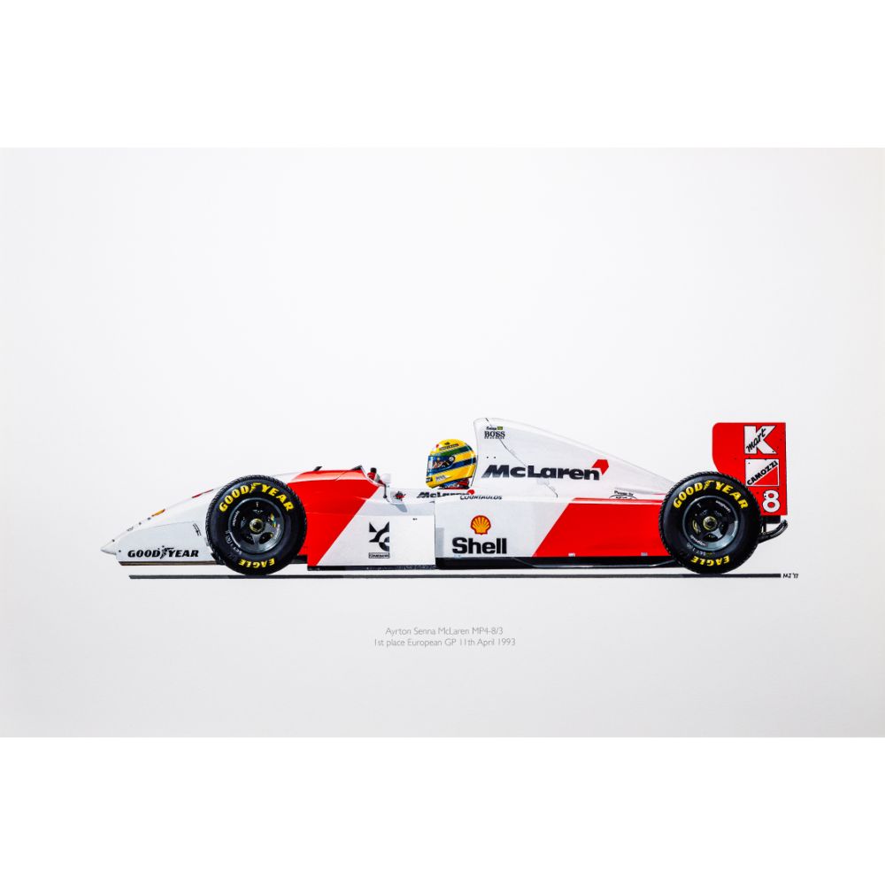 Ayrton Senna | McLaren MP4/8 | 1993 | Signed by Design Engineer Matthew Jeffreys
