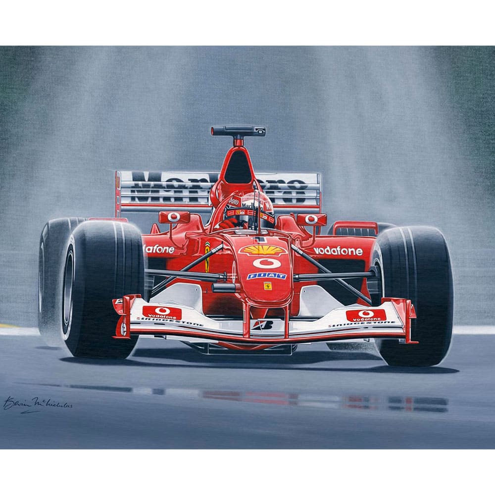 Michael Schumacher Framed Original Painting by Kevin McNicholas