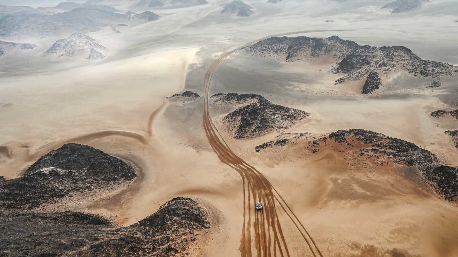 Aerial shot of Dakar dunes