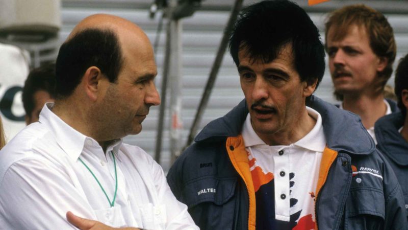 Brin with Peter Sauber, 1991