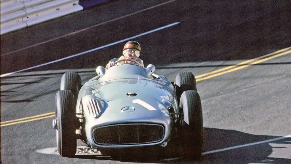 Fangio racing in the Mercedes