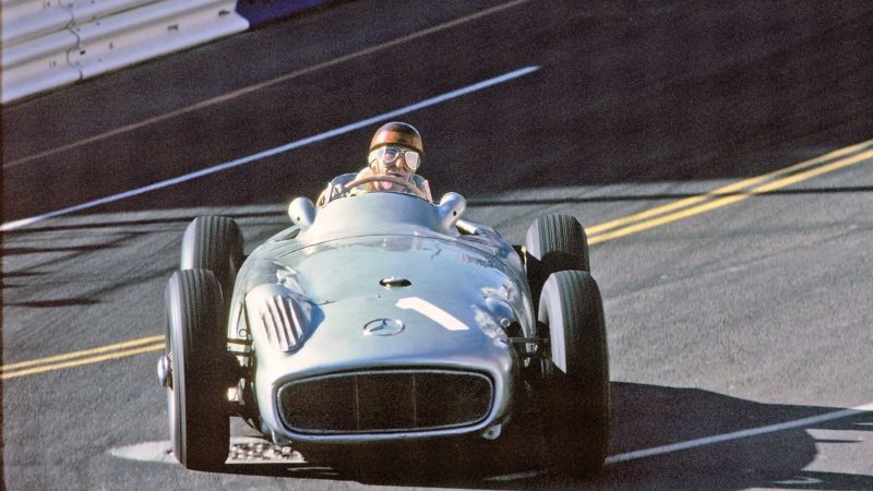 Fangio racing in the Mercedes