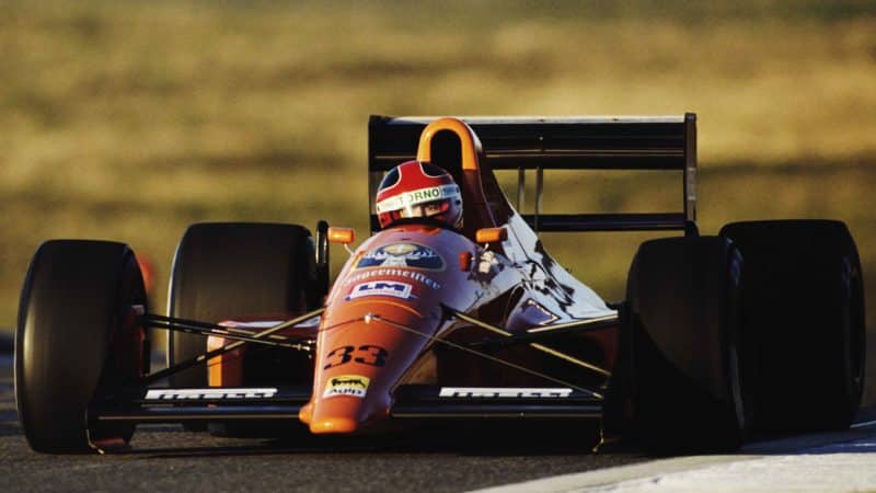 Oscar Larrauri driving for EuroBrun in 1988-89