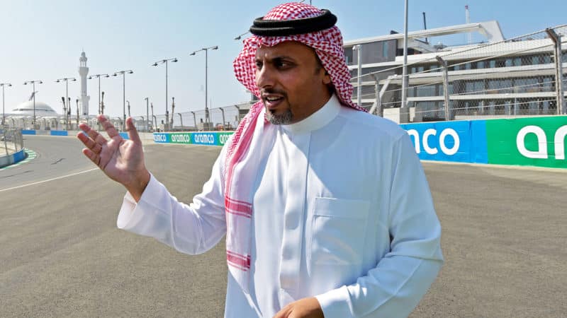 Prince Khalid Bin Sultan Al Faisal at the Jeddah F1 track