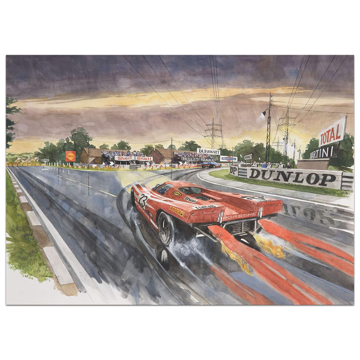 Virage de Mulsanne | Porsche 917K | Le Mans 1970 | By Tony Simmonds | Limited Edition print