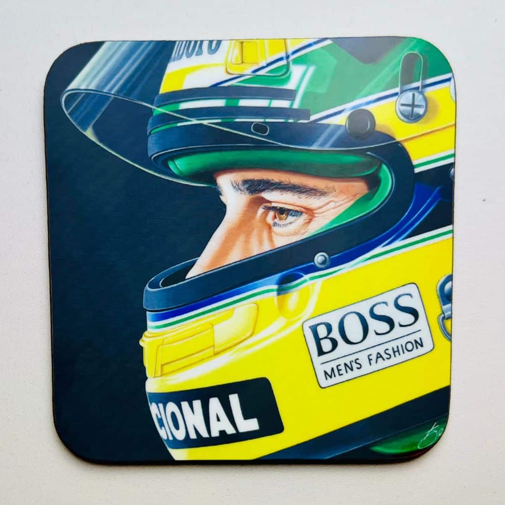 Ayrton Senna Portrait Coaster by Kevin McNicholas