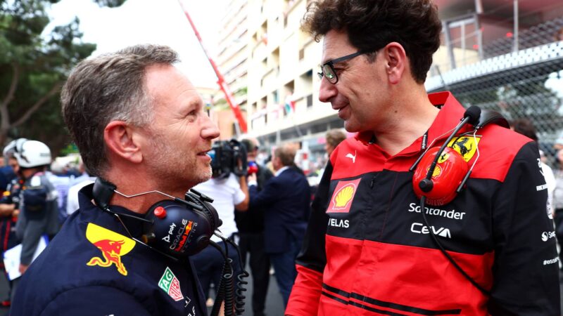 Christian Horner with Mattia Binotto