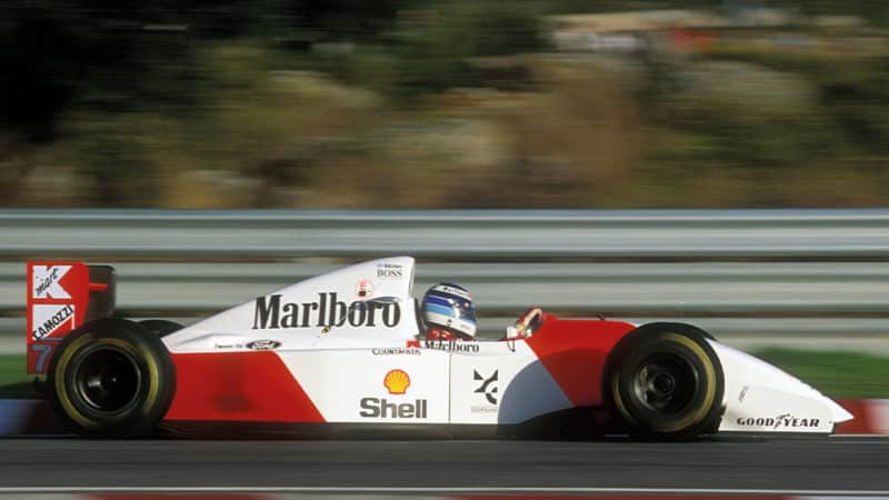Mika Hakkinen driving for the McLaren F1 team in 1993