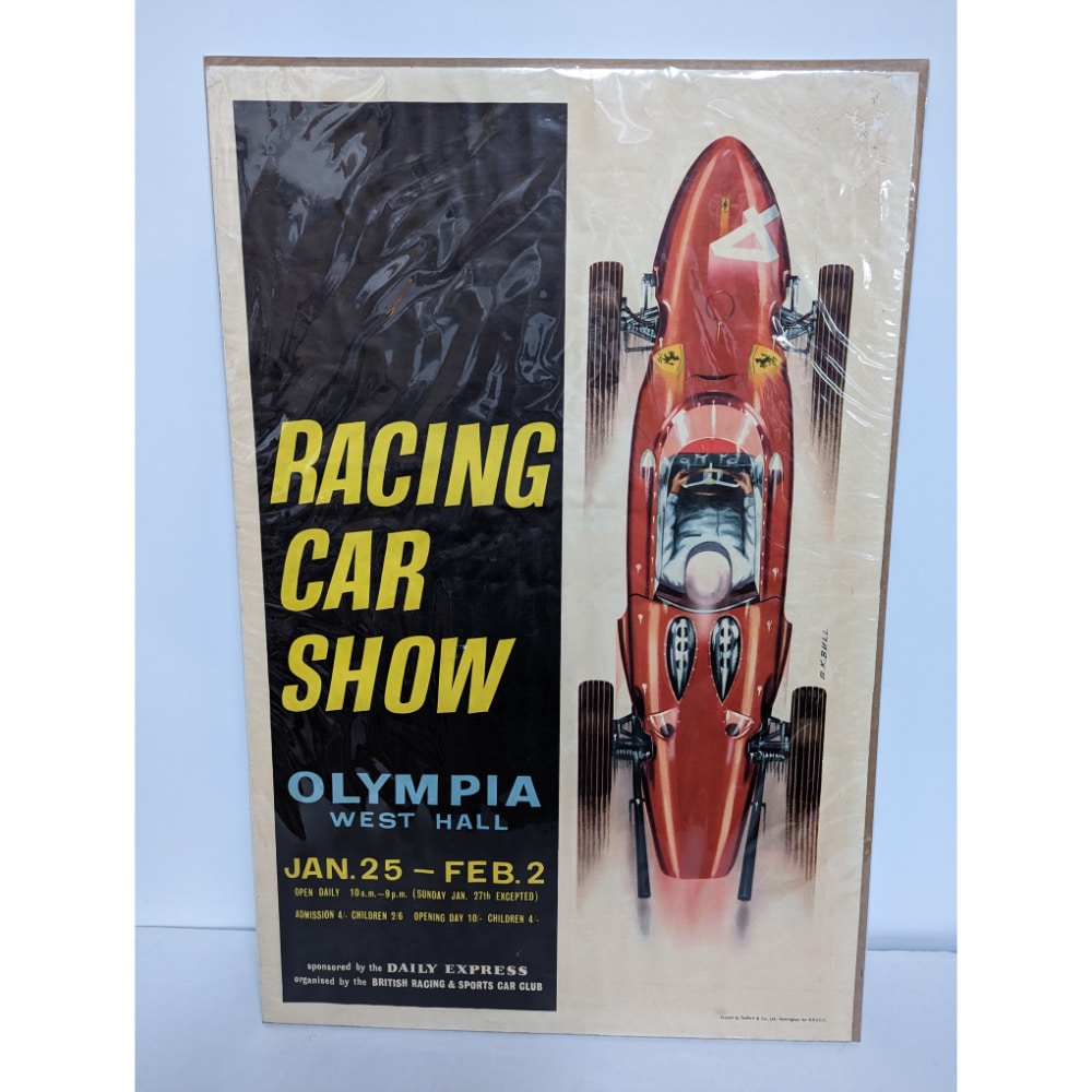 Original Vintage Olympia Racing Car Show 1963 Poster