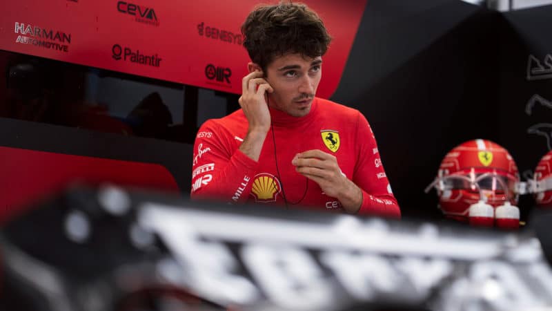 Charles Leclerc prepares to go out on track at the 2023 Saudi Arabian Grand Prix