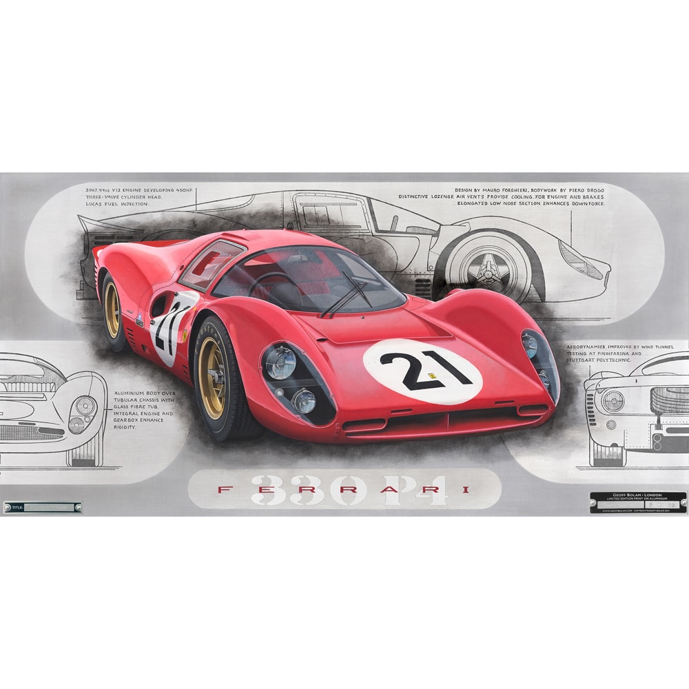 Ferrari 330 P4 | Geoff Bolam | Aluminium Art | Limited Edition Print