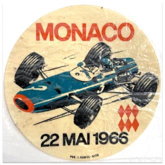 Product image for Monaco Grand Prix 1966 Transfer Sticker | Original vintage sticker