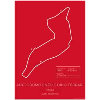 Product image for San Marino Grand Prix Circuit - Red | Imola | Studio 72 Design | Poster